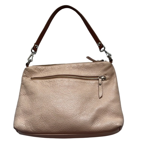 VALENTINA Made In Italy Pink Pebbled Leather Shoulder Bag - Picture 4 of 6